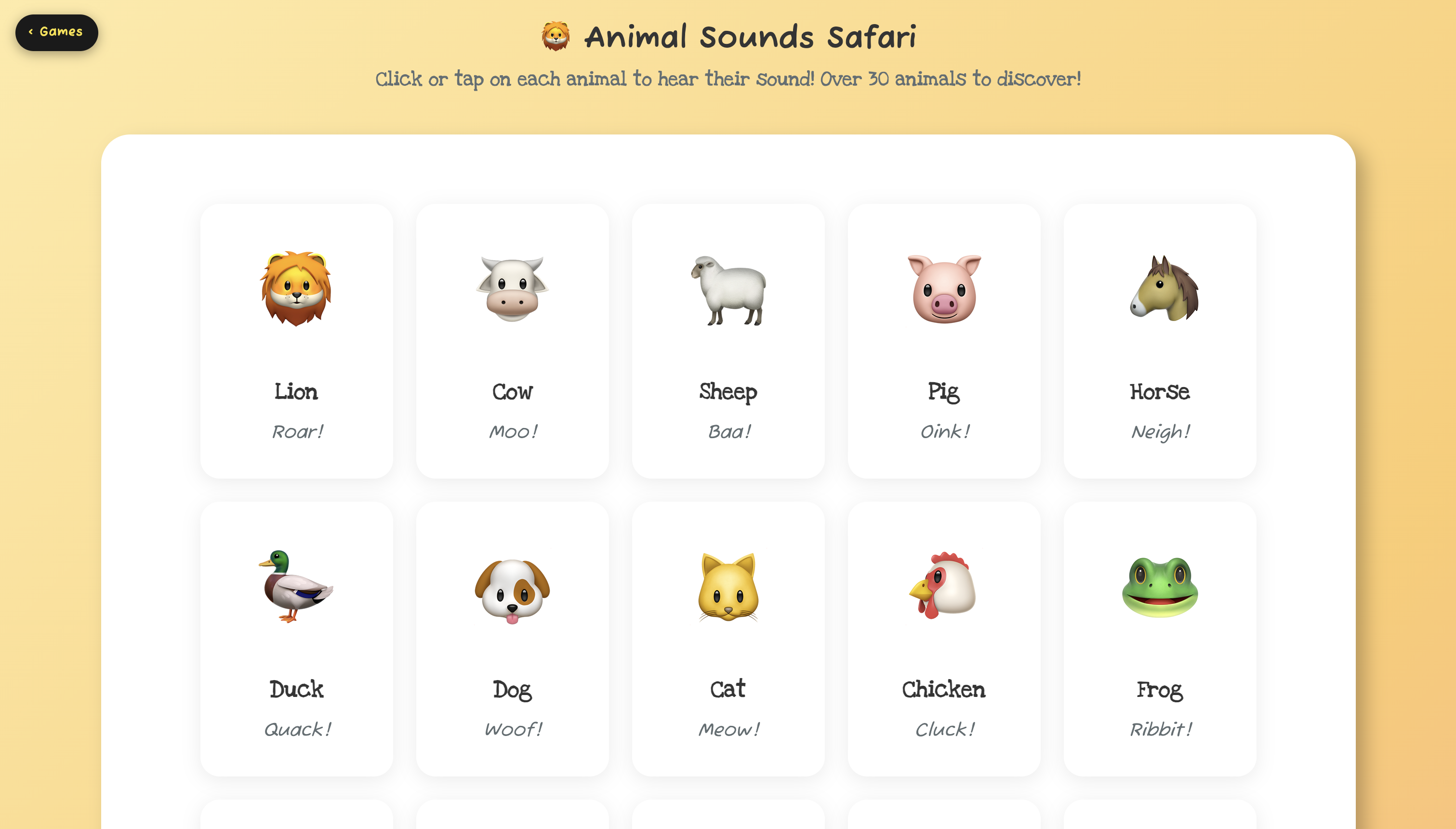 Animal Sounds Safari with large illustrated animals